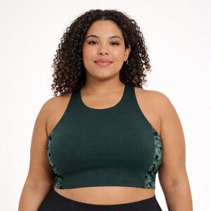 Athleta Conscious Crop Top Serene Seaweed Green Size 2X Athletic Yoga